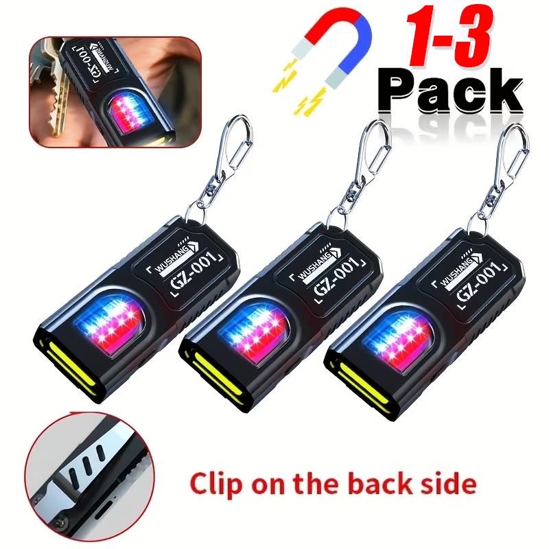 Fishing Light - 強力なミニCOB LEDキーホルダー懐中電灯、USB C充電式、吊り下げ式作業灯、防水キーリング、キャンプ、ウォーキング、ポケットランプ