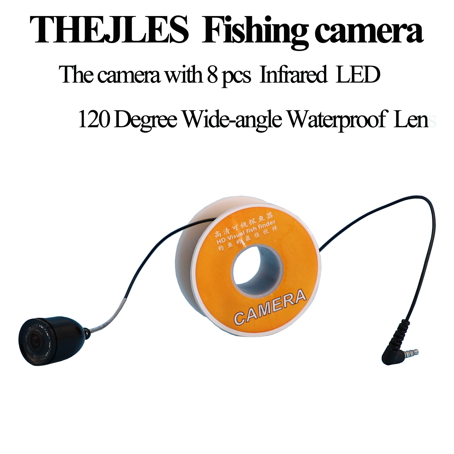 Fish Finder Cable - 水中釣りカメラ 8個のIR赤外線ランプ付き オン/オフ機能 DC 5V ケーブル長オプション