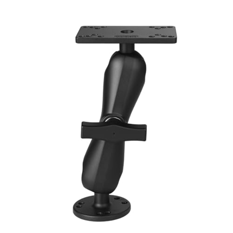 Fish Finder Mount - カヤック/ボート用魚群探知機マウント：アルミニウム製、1.5ボールヘリックス5/7、Cサイズユニバーサルマリンエレクトロニクスブラケット、洗練された黒色仕上げ、co