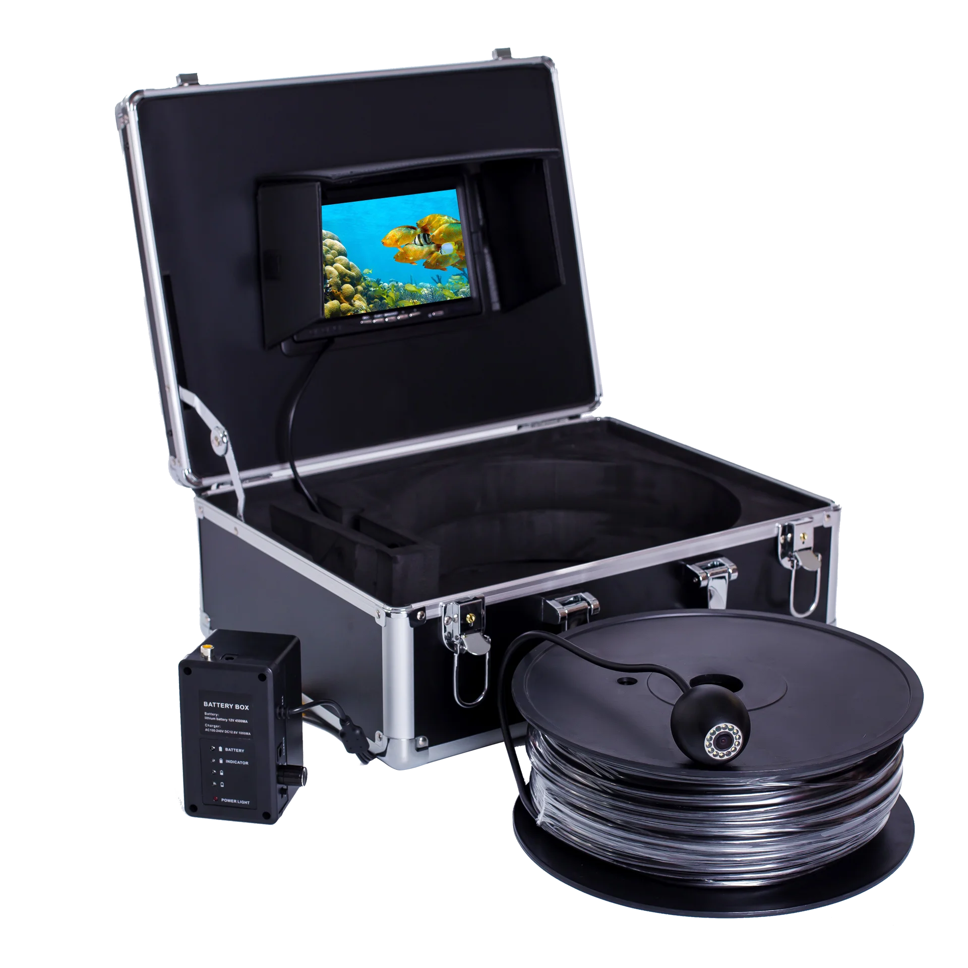 Fishing Camera - 20mケーブル 7インチ 1000TVL HD防水水中釣りカメラシステムキット 12個の白色LEDライト付き