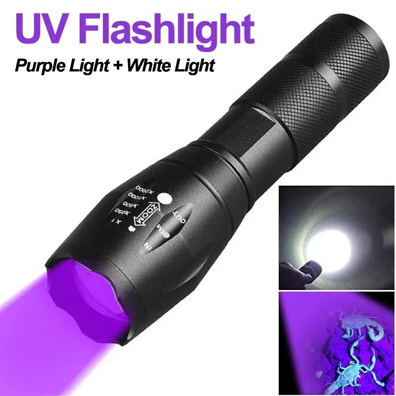 Fishing Light - C2 USB 充電式懐中電灯 デュアル光源付き 白色光 395nm
