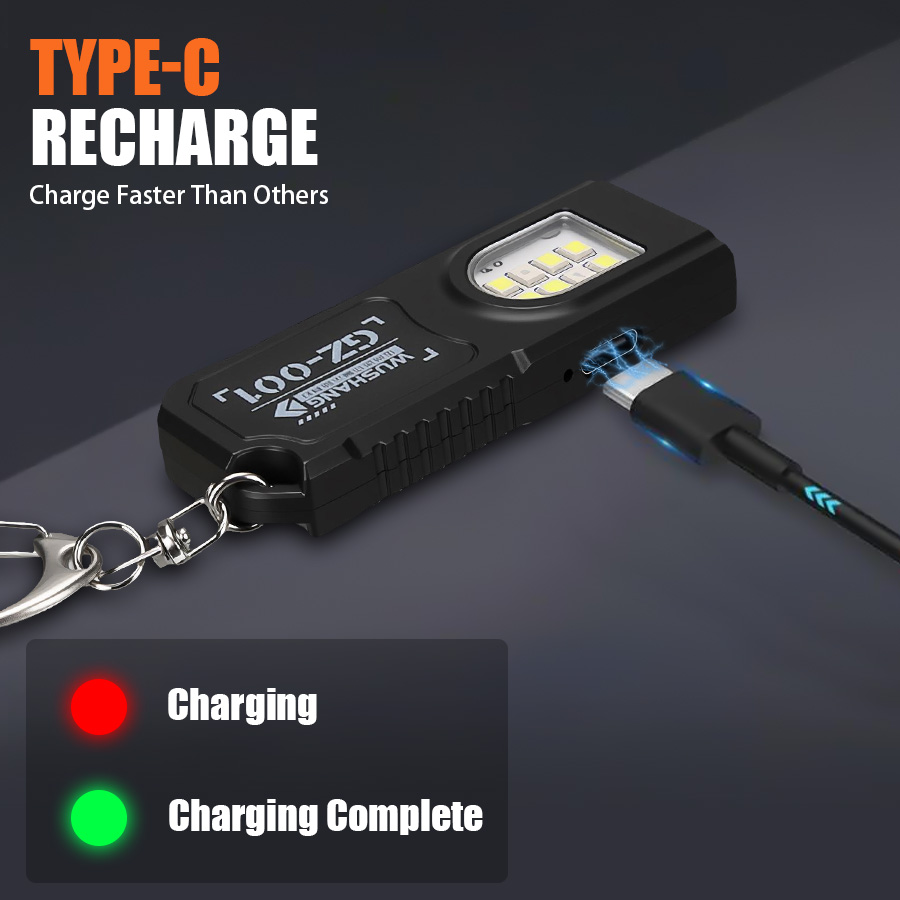 強力なミニCOB LEDキーホルダー懐中電灯、USB C充電 - Fishing Light のレビューと価格