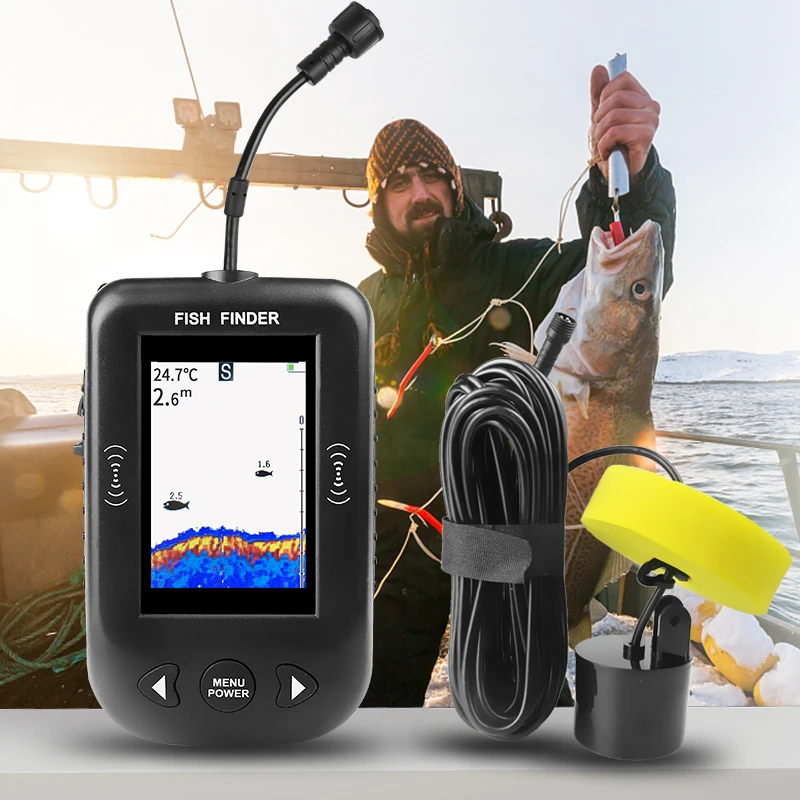 エルチャンXF03魚群探知機45度100Mポータブルソナー釣 - Fish Finder Transducer のレビューと価格