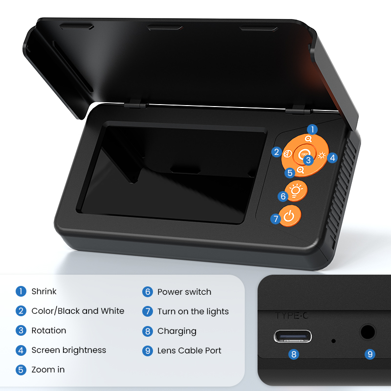水中釣り用カメラ。4.3インチ画面、携帯可能。夜間撮影機能付 - Fish Finder Battery のレビューと価格