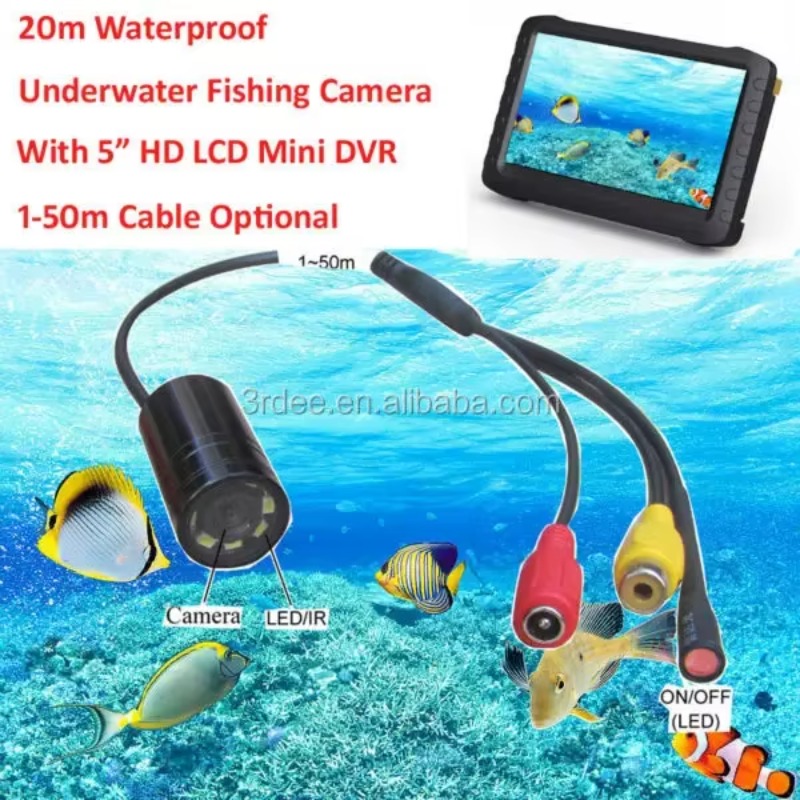 2025年式ポータブル暗視水中魚群探知機ビデオカメラ（50m - Fish Finder Cable のレビューと価格